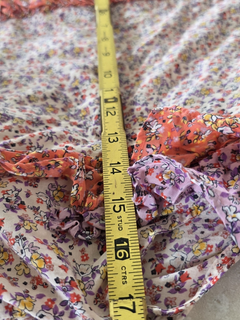 Ann Taylor Floral Ruffled V-Neck Sleeveless Top Cotton Ditzy Print Blouse - Picture 11 of 14